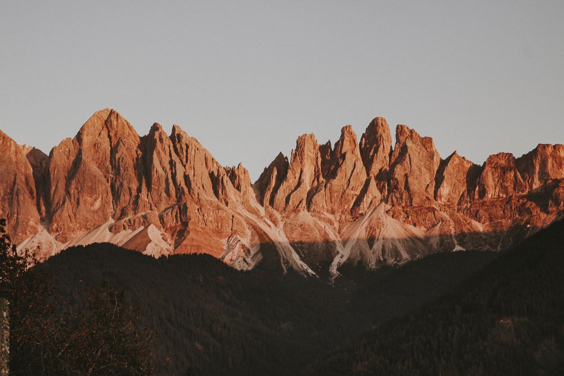 vistas motaña atardecer en dolomitas